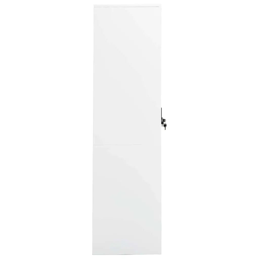 Steel Wardrobe Cabinet White Storage Cupboard 2 Shelves 80x50x180 cm