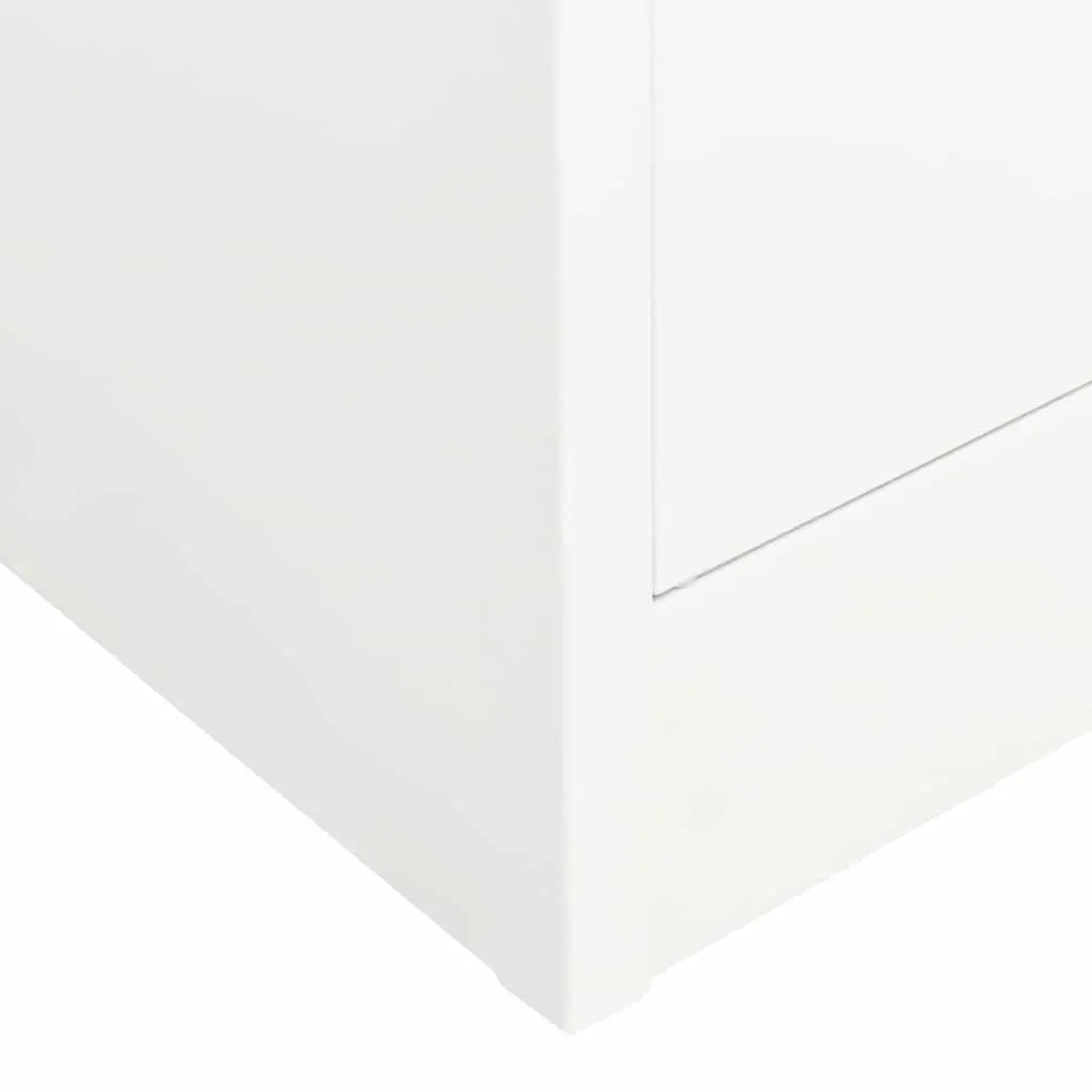 Steel Wardrobe Cabinet White Storage Cupboard 2 Shelves 80x50x180 cm