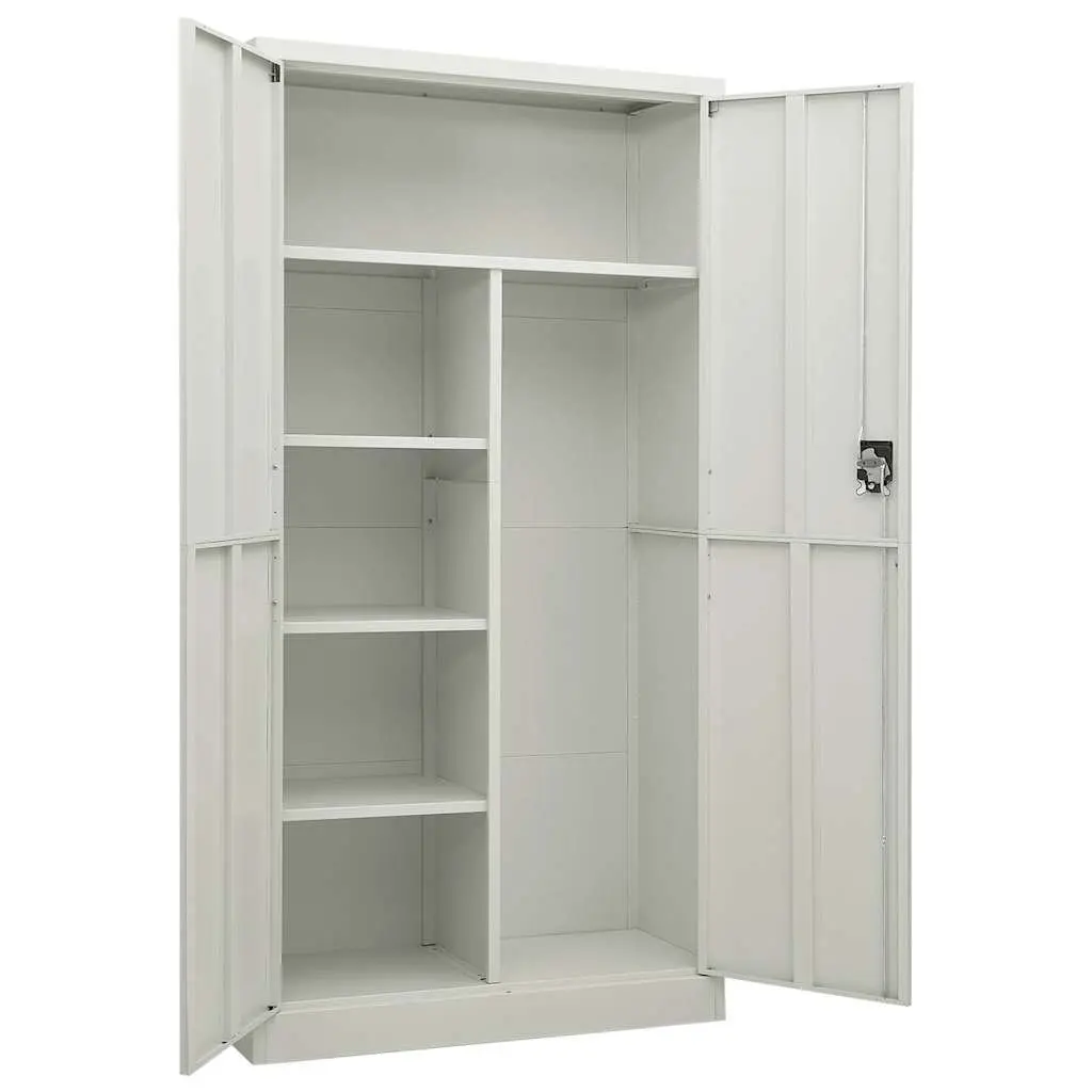 Steel Locker Cabinet Grey 4 Shelf Storage Organiser Industrial Design Home