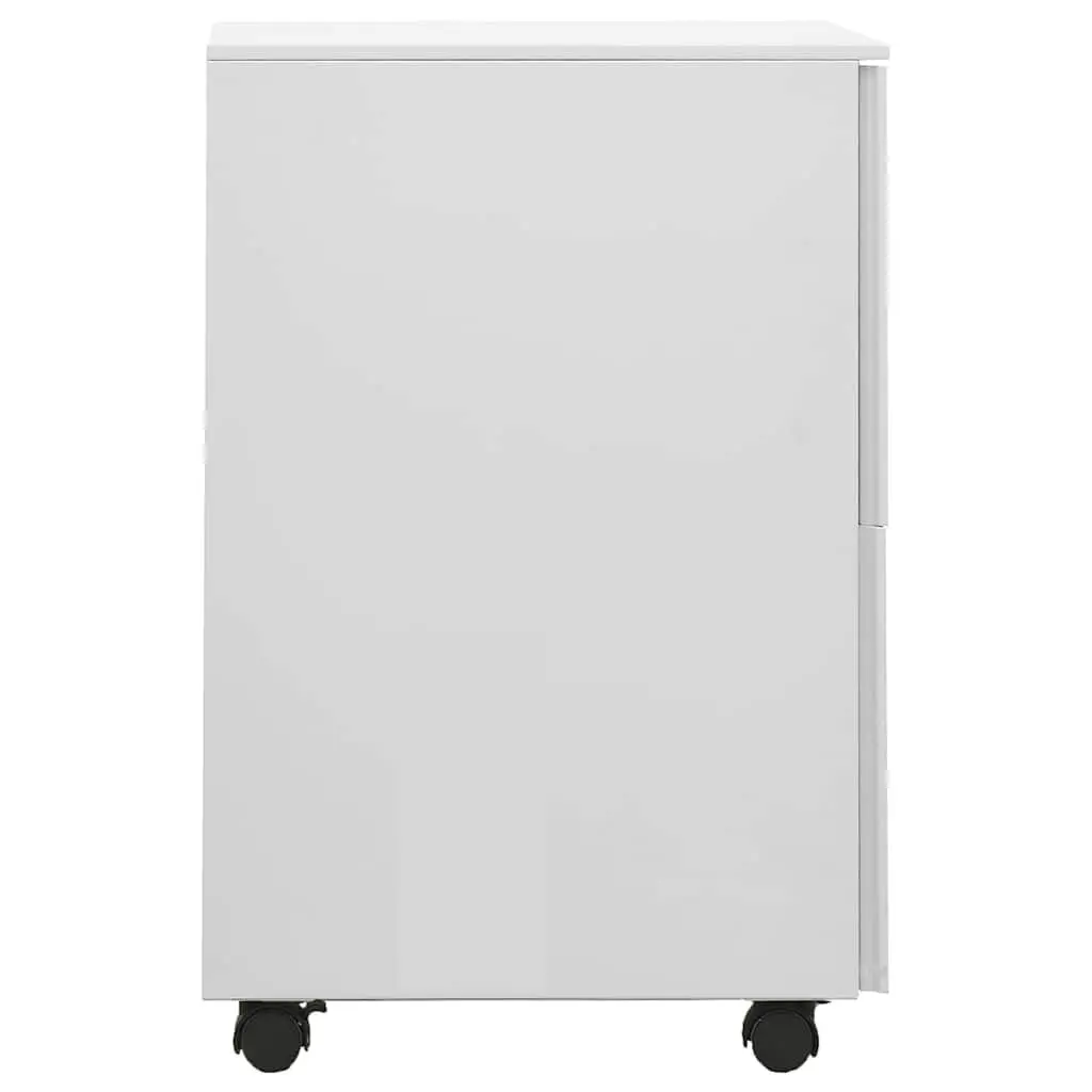 Mobile File Cabinet Grey 2 Drawer Steel Office Storage Filing Organizer