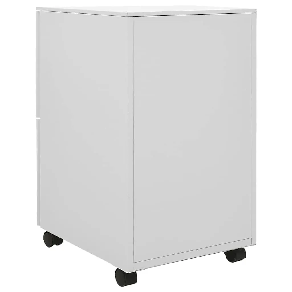 Mobile File Cabinet Grey 2 Drawer Steel Office Storage Filing Organizer