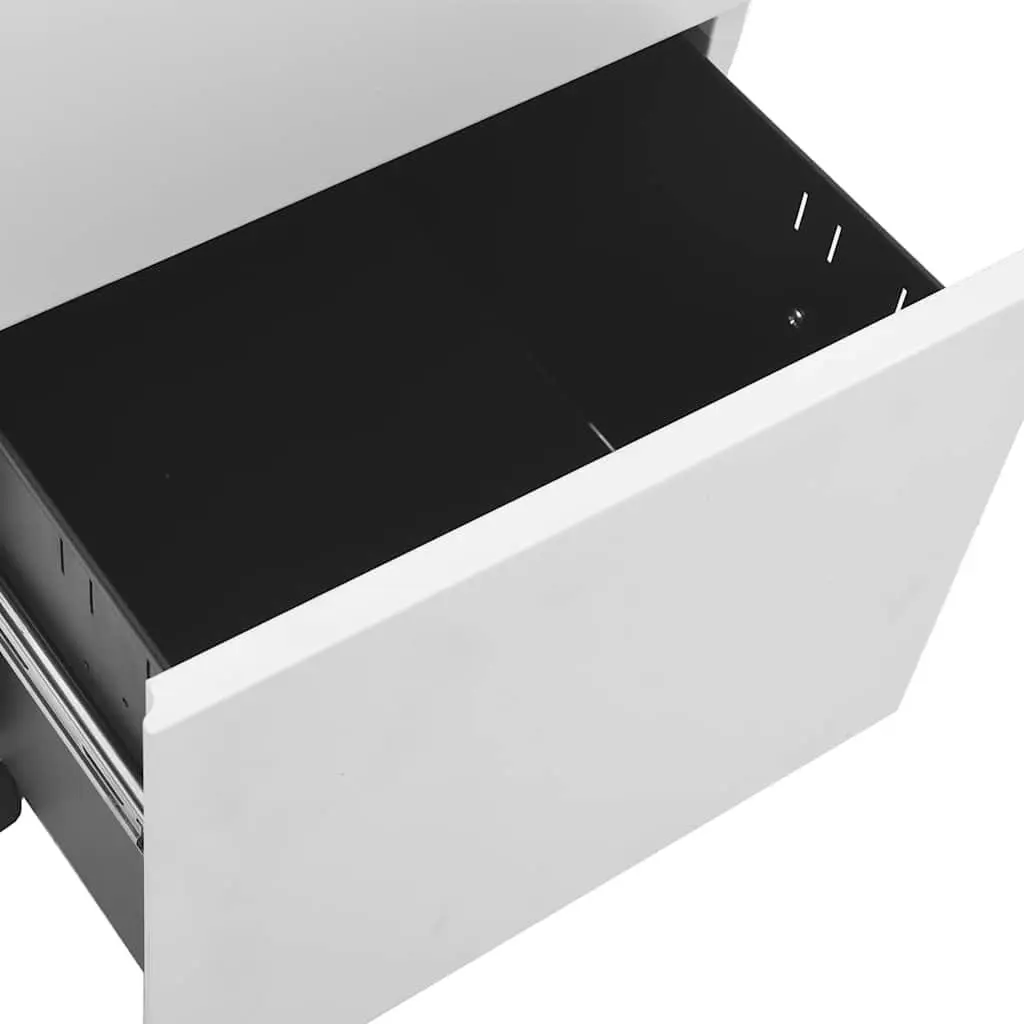 Mobile File Cabinet Grey 2 Drawer Steel Office Storage Filing Organizer