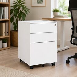 Practical 3 Drawer Mobile File Cabinet for Office Use