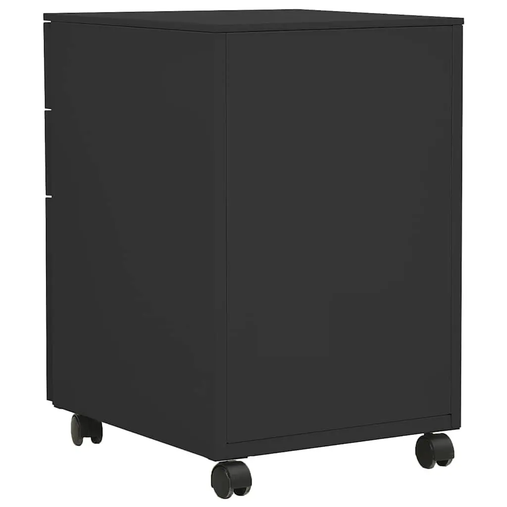 Mobile Steel Filing Cabinet Anthracite 3 Drawer Office Storage with Locks