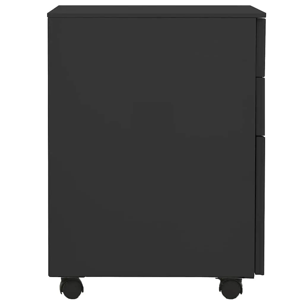 Mobile Steel Filing Cabinet Anthracite 3 Drawer Office Storage with Locks