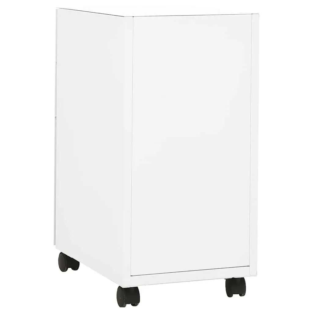 Mobile File Cabinet White Steel Office Storage 3 Drawer Filing Cabinet with Lock