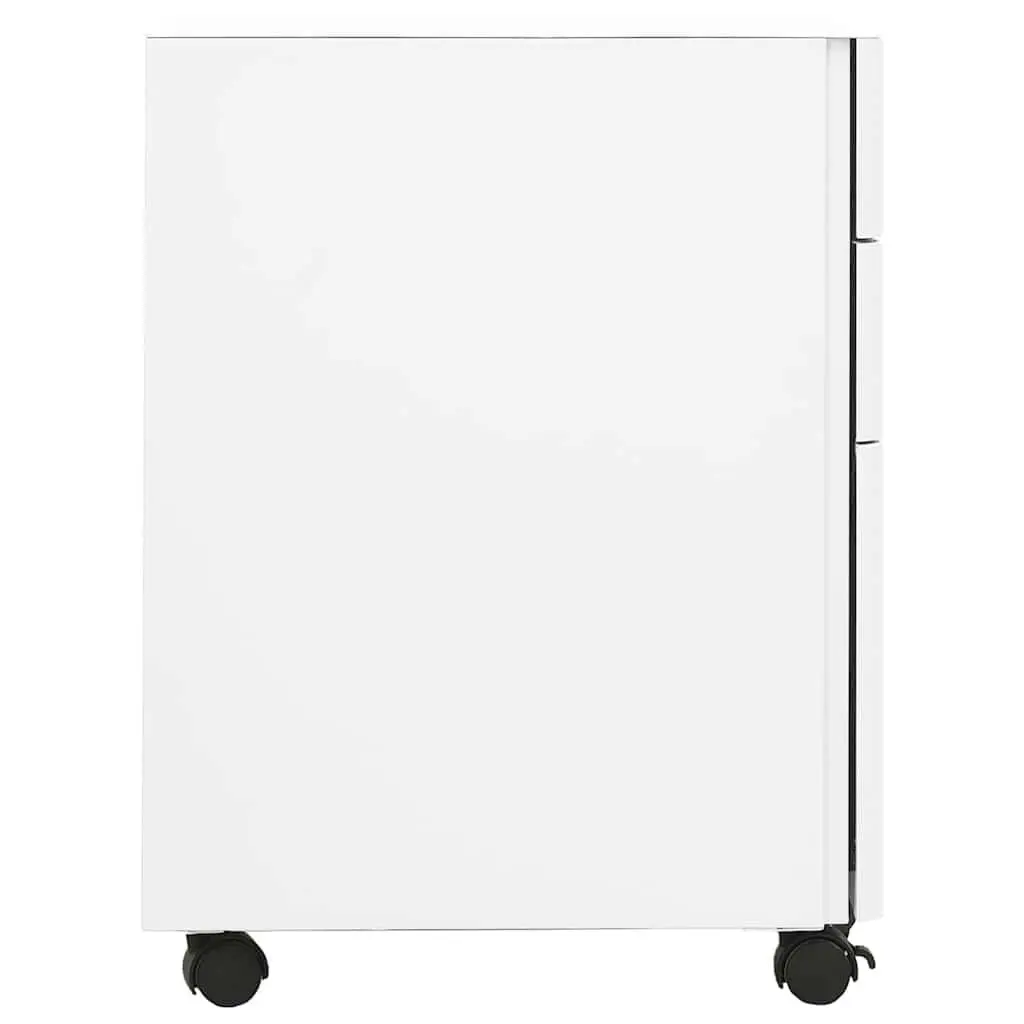 Mobile File Cabinet White Steel Office Storage 3 Drawer Filing Cabinet with Lock