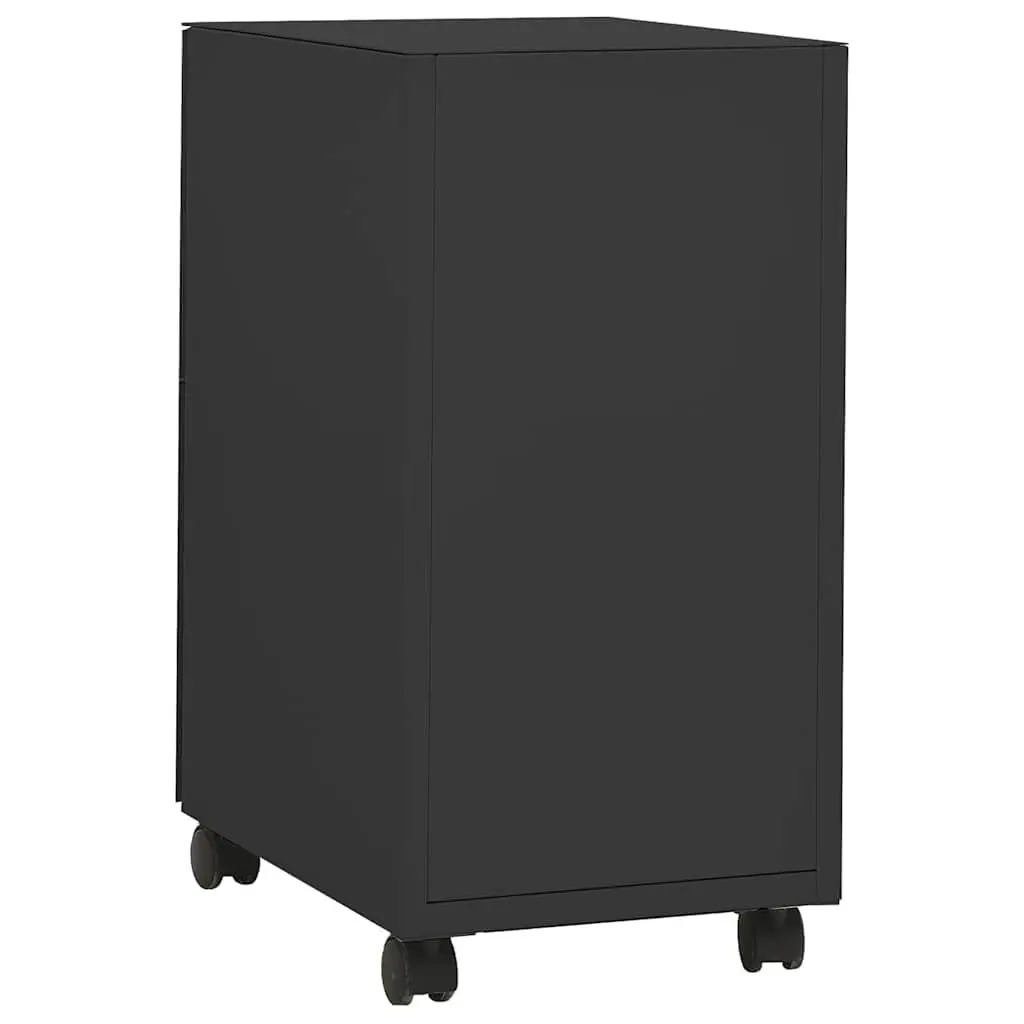 Mobile File Cabinet 3 Drawer Office Storage Steel Anthracite with Lock Pencil