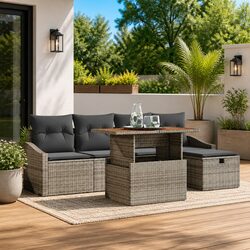 Versatile 6-Piece Garden Sofa Set for Relaxing and Dining
