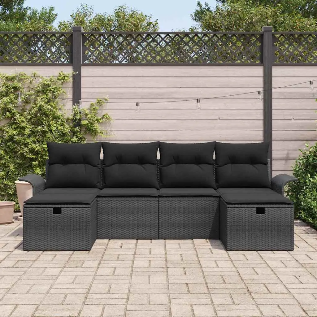 Garden Sofa Set 6 Pieces Outdoor Furniture Modular Poly Rattan Lounge Grey