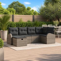 Practical 6-Piece Modular Garden Sofa Set for Entertaining
