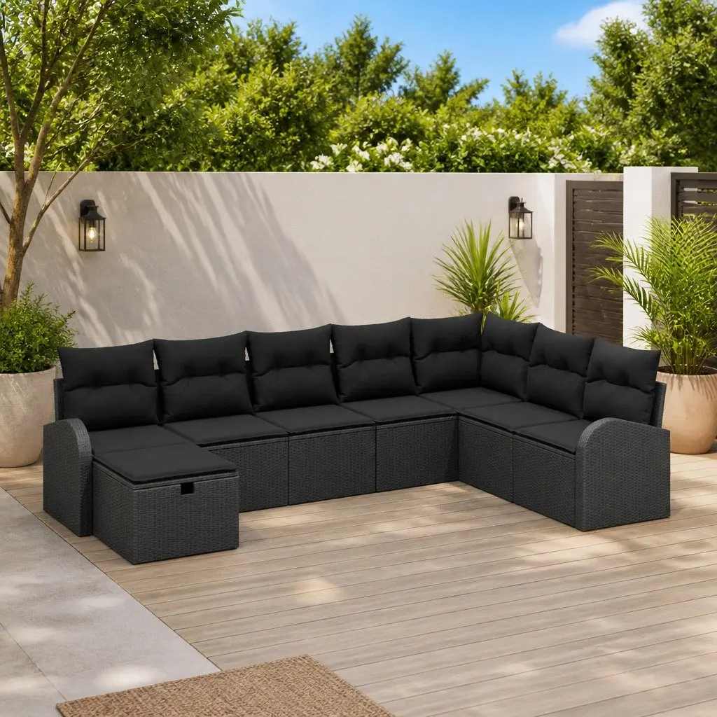 8-Piece Modular Sofa for Garden Spaces