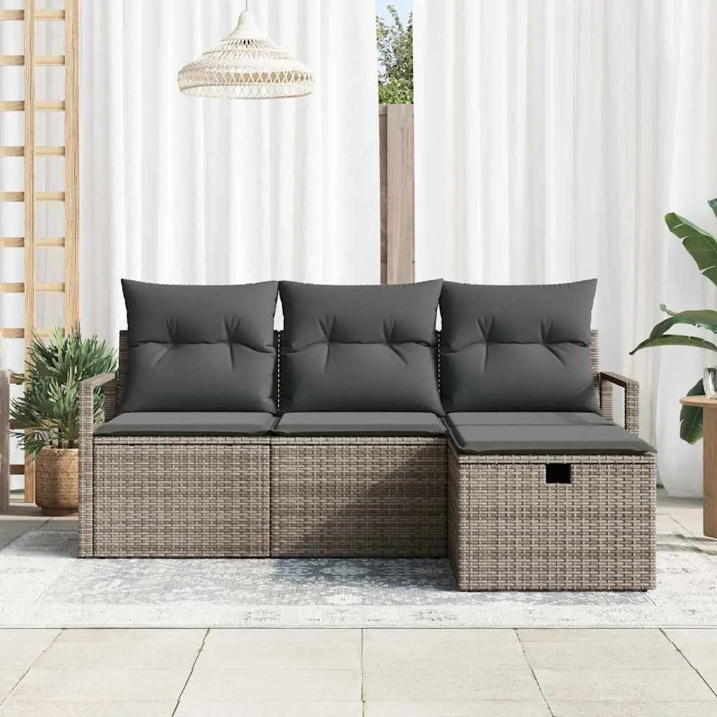 Modular Garden Sofa Set 4 Pcs Outdoor Lounge Furniture with Cushions Patio