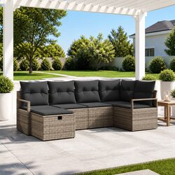 Functional 6-Piece Garden Sofa Set for Any Outdoor Gathering