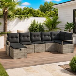 Comfortable 5-Piece Grey Garden Sofa Set