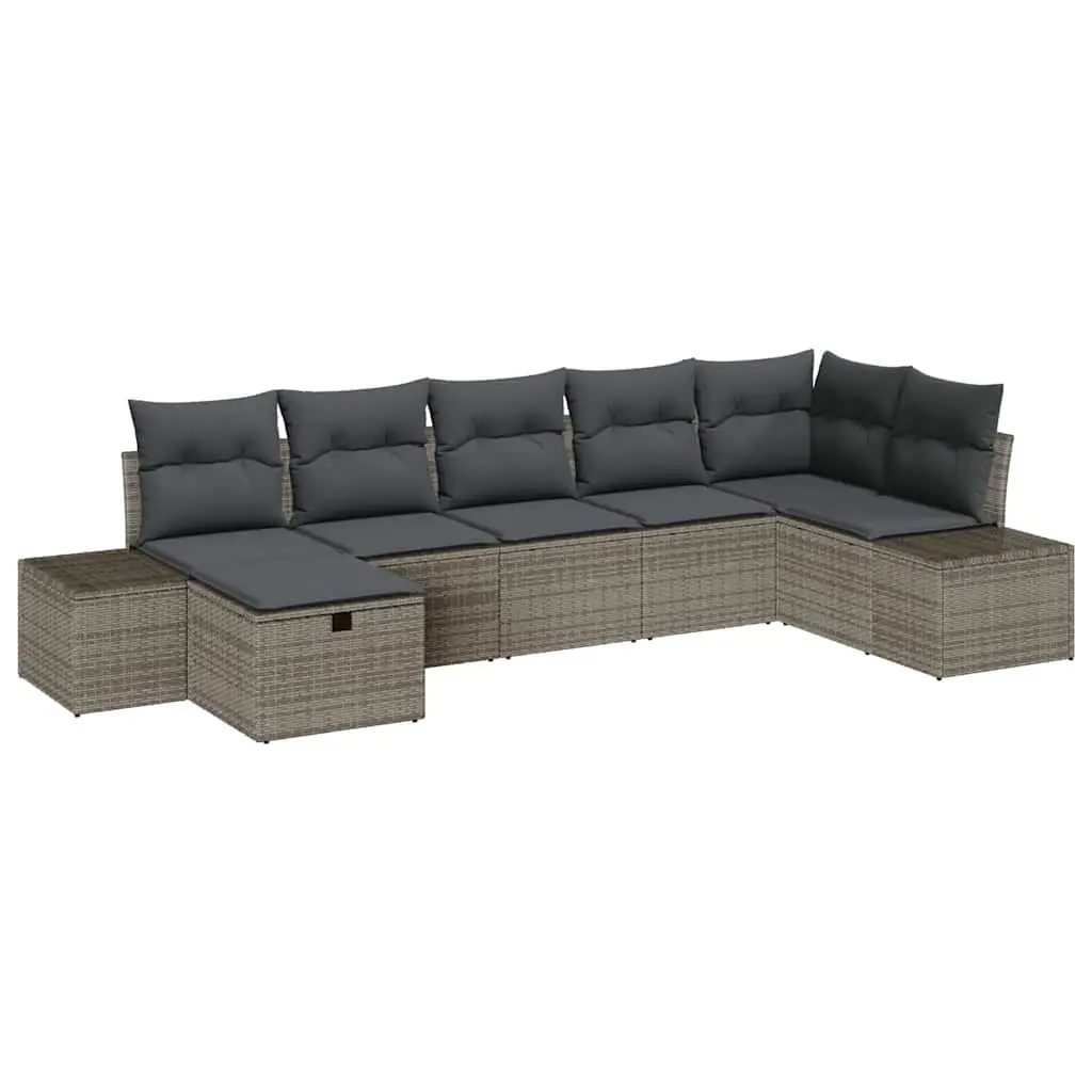 7-Piece Modular Grey Garden Sofa Set