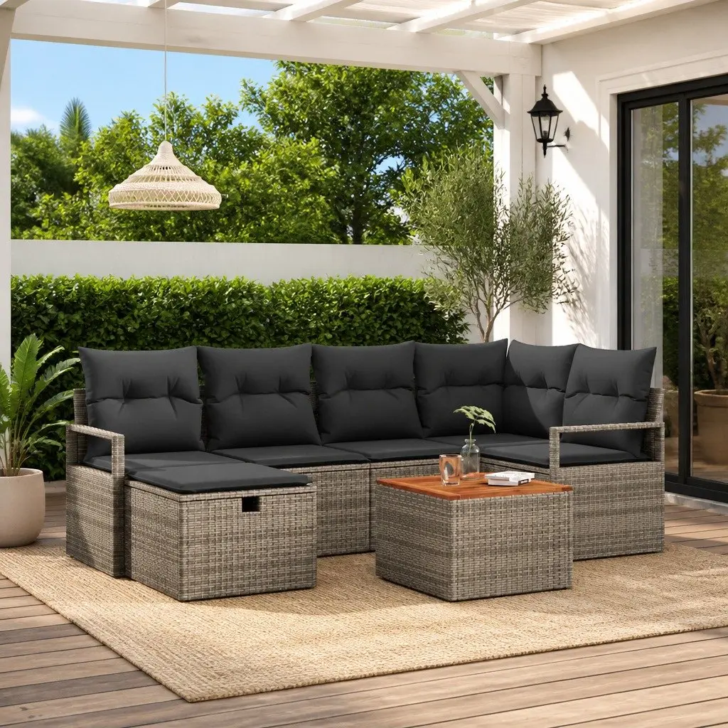 7-Piece Modular Sofa Set for Outdoor Areas