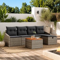 Practical 6-Piece Grey Sofa Set for Outdoor Use