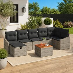 Practical Outdoor Seating with 8-Piece Sofa Set