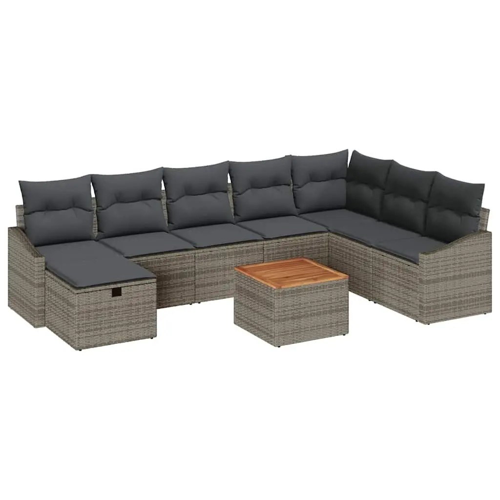 9-Piece Outdoor Sofa Set in Grey