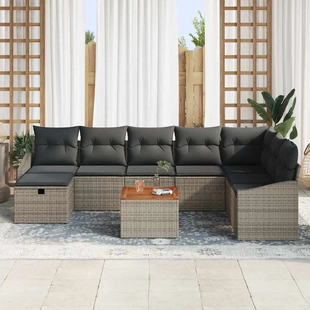 9-Piece Outdoor Sofa Set in Grey