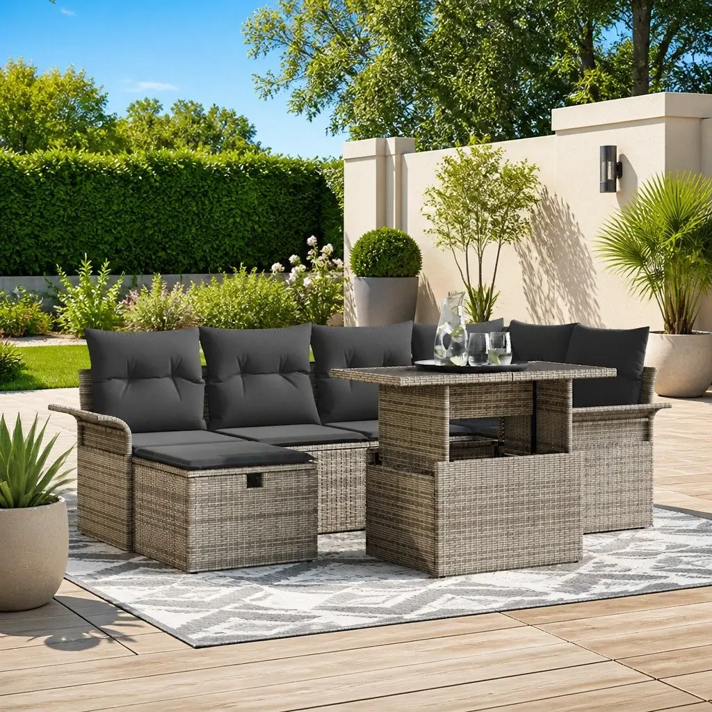7-Piece Modular Garden Sofa Set for Outdoor Use