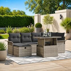 Practical 7-Piece Modular Garden Sofa Set for Outdoor Use
