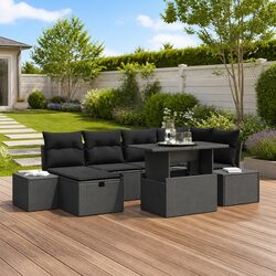 Practical 7 Piece Modular Garden Sofa Set for Outdoors