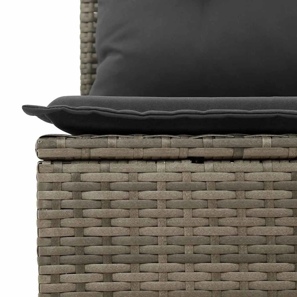 Garden Sofa Set 9 Piece Modular Outdoor Furniture Grey Poly Rattan Patio Seating