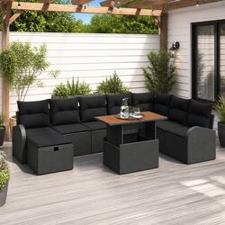 Practical 9-Piece Outdoor Sofa Set for Entertaining