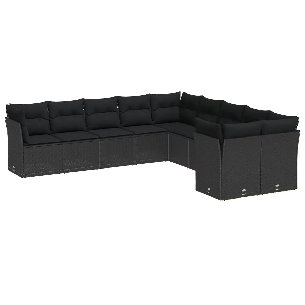 Garden Sofa Set Modular Poly Rattan 13 Piece Outdoor Seating Black