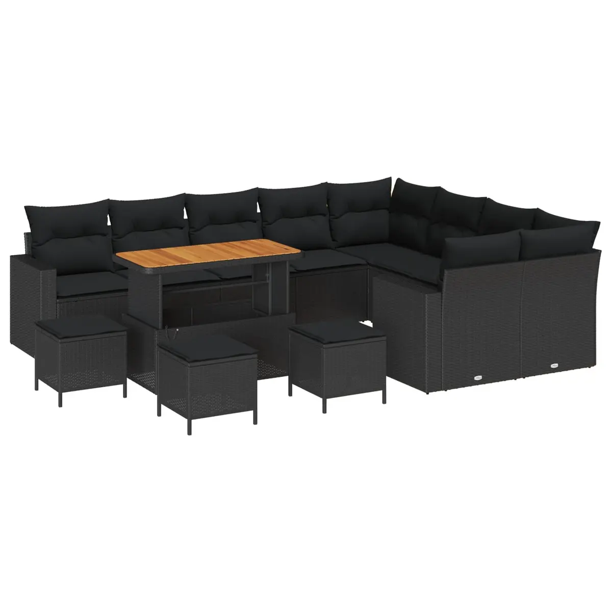 Outdoor Garden Sofa Set 13pc Height-Adjustable Modular Lounge Patio Furniture