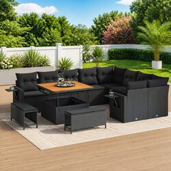 Versatile Black Garden Sofa Set for Any Outdoor Space