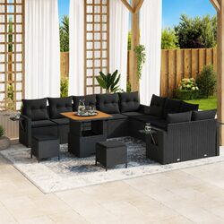 Practical 13-Piece Outdoor Sofa Set in Black