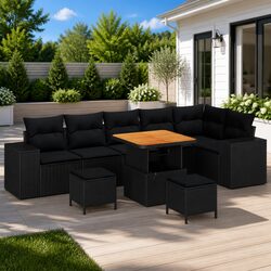Perfect for Outdoor Gatherings: 9 Piece Garden Sofa Set