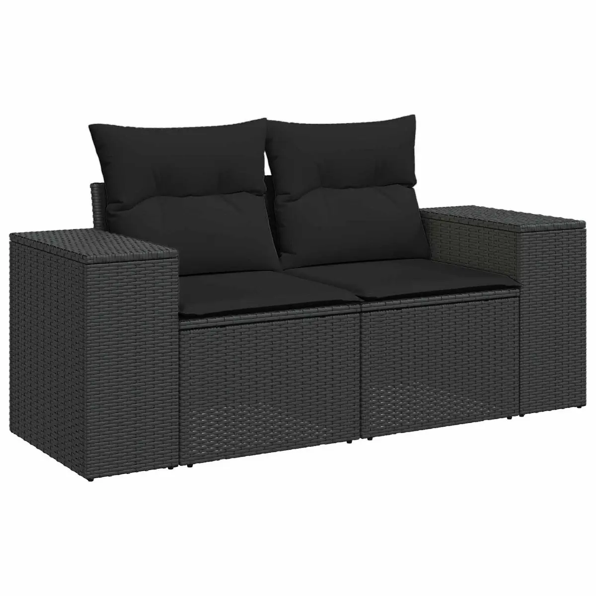Garden Sofa Set 13pcs Black Poly Rattan Modular Outdoor Furniture Lounge Dining