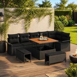 Practical Garden Sofa Set 9 pcs for Everyday Use