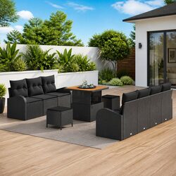 10-Piece Modular Garden Sofa Set for Practical Use