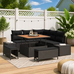 Practical 8-Piece Rattan Sofa Set for Outdoor Use