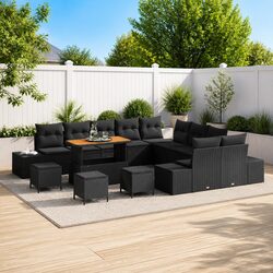 Practical 14-Piece Black Sofa Set for Your Garden