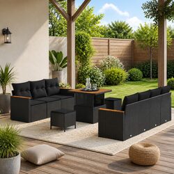 Practical 10-Piece Outdoor Sofa Set for Gardens and Patios