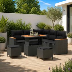 Versatile 8-Piece Sofa Set for Outdoor Entertainment Areas