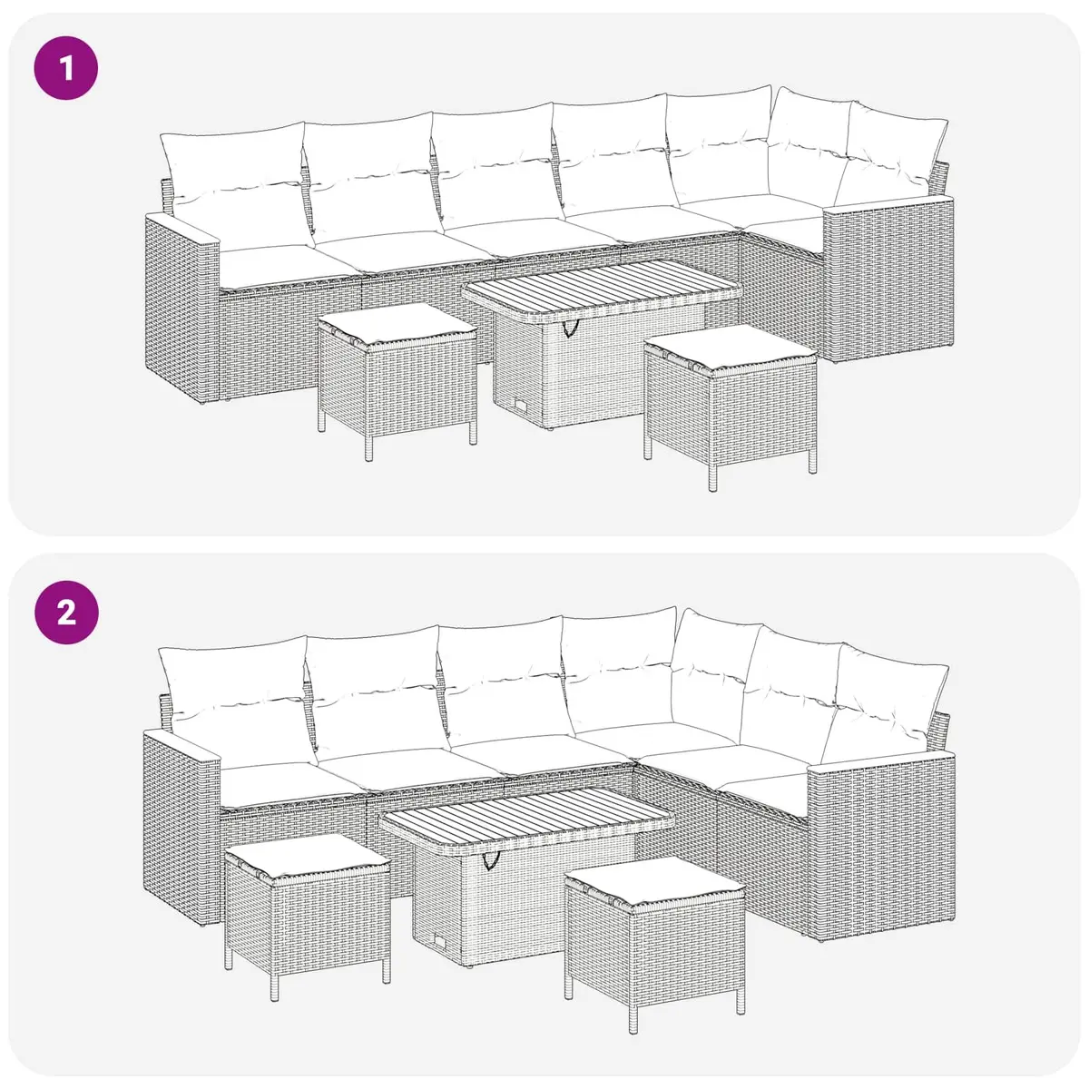 Garden Sofa Set 9 pcs Outdoor Lounge Furniture Poly Rattan Black Modular