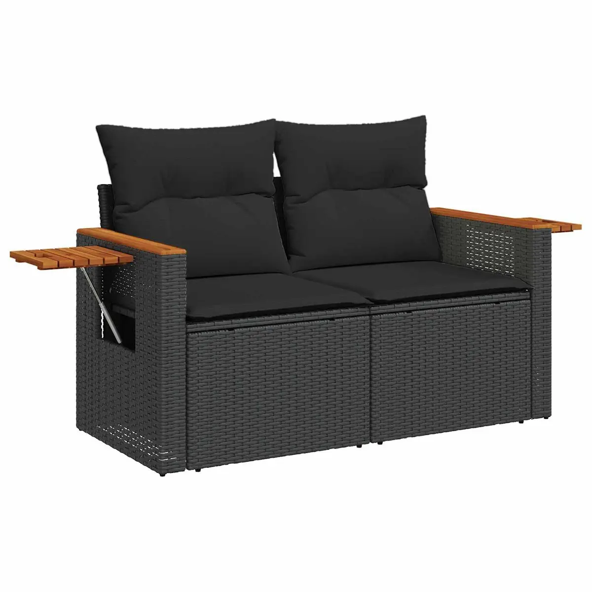 Garden Sofa Set 9 Pcs Black Outdoor Furniture Patio Rattan Modular Sectional