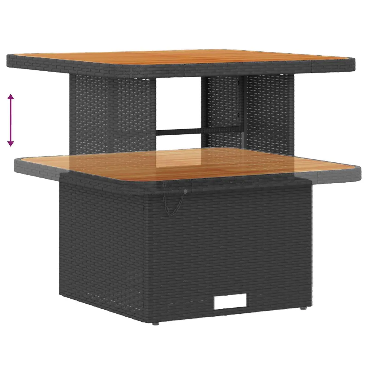 9 Piece Modular Patio Furniture Set Adjustable Black Poly Rattan Outdoor Garden Sofa