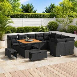 Garden Sofa Set Modular Outdoor Seating Sectional with Storage Cushions 12pc