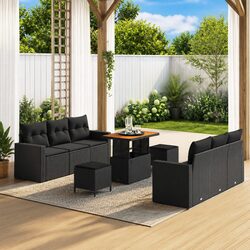 Practical 9-Piece Modular Sofa Set for Outdoor Spaces