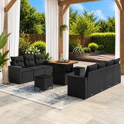 Versatile Black Rattan Sofa Set for Practical Outdoor Use