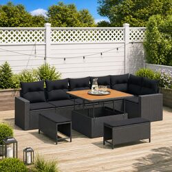 Practical 11-Piece Modular Sofa Set for Your Garden