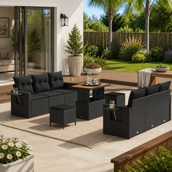 Versatile 9-Piece Sofa Set for Outdoor Use
